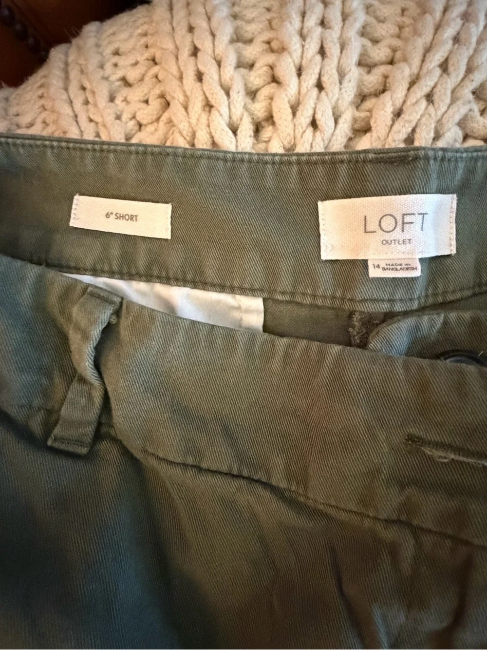 Women’s loft 6 inch Classic Olive Women's Cotton Shorts